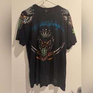 Christian Audigier Vintage 00’s Grenade Tee Black Size XL